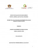 INFORME FINAL DE ACTIVIDADES DE ENFERMERÍA REALIZADAS DURANTE EL SERVICIO SOCIAL