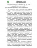 PROGRAMA DE LICENCIATURA EN EDUCACIÓN FÍSICA Y DEPORTES