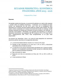 ECUADOR PERSPECTIVA ECONÓMICA FINANCIERA AÑOS 2015 - 2016. Página 1