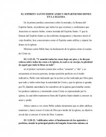 EL ESPIRITU SANTO EDIFICANDO Y REPARTIENDO DONES EN LA IGLESIA. Página 1
