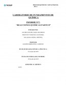 LABORATORIO DE FUNDAMENTOS DE QUÍMICA INFORME N°7: “REACCIONES QUIMICAS-PARTE II”