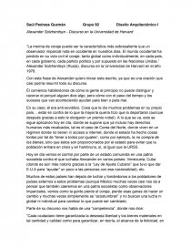 Breve opinión del Discurso de Alexander Solzhenitsyn. Página 1