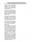 Evaluacion de al actividad antimicrobiana y cuantifiacion de compuestos fenolicos de plantas Pizacua y Ciruelillo