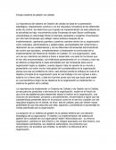 Ensayo importancia del sistema de gestion de calidad