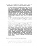 ¿Cuáles son las 4 diferencias principales entre un sistema de procesamiento de archivos y un sistema gestor de base de datos?