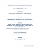LA EVALUACIÓN: UNA UTOPÍA EN LOS PROCESOS DE ENSEÑANZA DE CATEDRÁTICOS DE LA LICENCIATURA DE EDUCACIÓN PRIMARIA