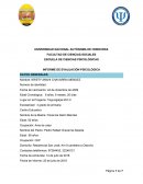 INFORME DE EVALUACIÓN PSICOLÓGICA