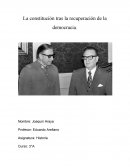 La constitución tras la recuperación de la democracia