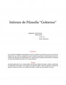 Informe de Filosofía ‘‘Gobierno’’
