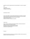 Actividades en el área funcional. Administración y finanzas