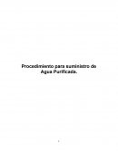 Procedimiento para suministro de Agua Purificada