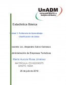 Estadística básica. Evidencia de aprendizaje