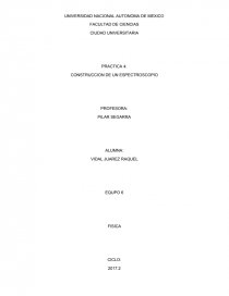 PRACTICA 4: CONSTRUCCION DE UN ESPECTROSCOPIO. Página 1