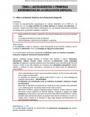 ANTECEDENTES Y PRIMERAS EXPERIENCIAS DE LA EDUCACIÓN ESPECIAL