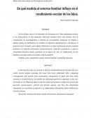 Rendimiento escolar, entorno familiar, comunidad educativa