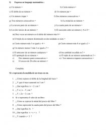 GUIA DE MATEMÁTICAS - 8° BÁSICO: Lenguaje algebraico 1. Página 1