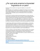 ¿Por qué sería propicia la diversidad lingüística en el Perú?