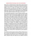 COSAS PROACTIVAS QUE HICE EN VACACIONES