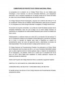 COMENTARIO DE PROYECTO DE CÓDIGO NACIONAL PENAL