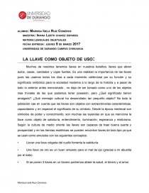 La llave como objeto de uso. Página 1