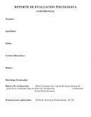 REPORTE DE EVALUACIÓN PSICOLÓGICA