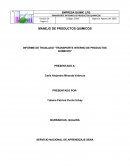 INFORME DE TRASLADO “TRANSPORTE INTERNO DE PRODUCTOS QUIMICOS”
