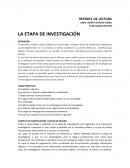 LA ETAPA DE INVESTIGACION
