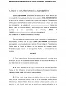 ESCRITO INICIAL DE DENUNCIA DE JUICIO SUCESORIO TESTAMENTARIO