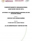 Actividad Comportamiento individual en una situación laboral