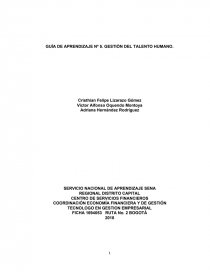 GUÍA DE APRENDIZAJE Nº 5. GESTIÓN DEL TALENTO HUMANO. Página 1