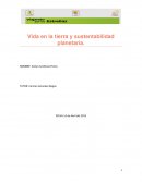 Vida en la tierra y sustentabilidad planetaria