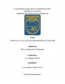 Análisis de La Ley de Ética Gubernamental de El Salvador