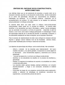 SÍNTESIS DEL ENFOQUE SOCIO-CONSTRUCTIVISTA, INTER-CONECTADO. Página 1
