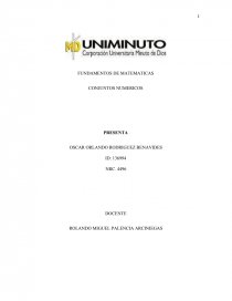 FUNDAMENTOS DE MATEMATICAS CONJUNTOS NUMERICOS. Página 1