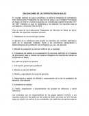 OBLIGACIONES DE LA CONTRATACIÓN EN SALUD