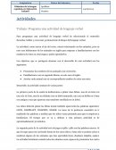 Trabajo: Programa una actividad de lenguaje verbal