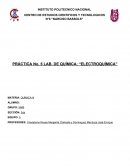 PRÁCTICA No. 5 LAB. DE QUÍMICA: “ELECTROQUÍMICA”