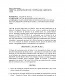 Reclamación contra el artículo 27 de la ley 1015