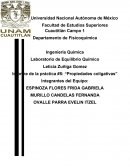 Informe de la práctica #5: “Propiedades coligativas”