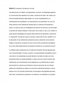 Como se esta implementando la evaluación formativa. Página 1