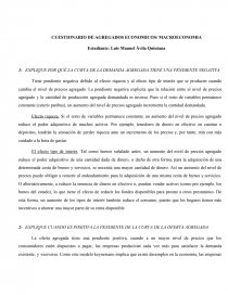 CUESTIONARIO DE AGREGADOS ECONOMICOS/ MACROECONOMIA. Página 1