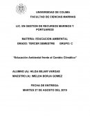 Educación ambiental frente al cambio climático