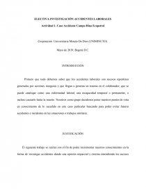 ELECTIVA INVESTIGACIÓN ACCIDENTES LABORALES. Página 1