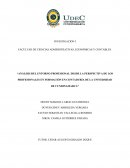Análisis del entorno profesional desde la perspectiva de los profesionales en formación en contaduría de la Universidad de Cundinamarca