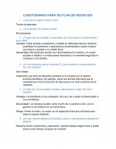 CUESTIONARIO PARA SU PLAN DE NEGOCIOS