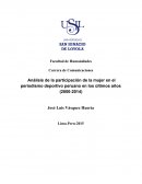Analisis de la participacion de la mujer en el periodismo deportivo peruano
