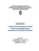 Plan de Cuentas Patrimoniales y Norma Técnica de contabilidad sobre la presentación de los Estados Financieros