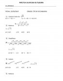 PRÁCTICA CALIFICADA DE ÁLGEBRA