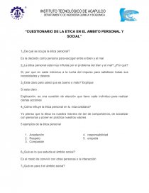 La etica en el ambito social y personal. Página 1