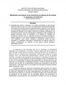 Ecología Vegetal. Metabolitos secundarios como mecanismo de defensa de las plantas en respuesta a la herbivoría